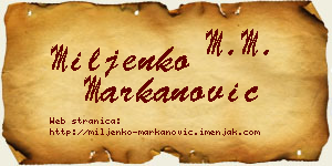 Miljenko Markanović vizit kartica